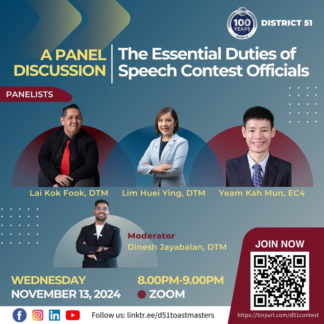 Question Discussion Competition Activities - District 51, Toastmasters International